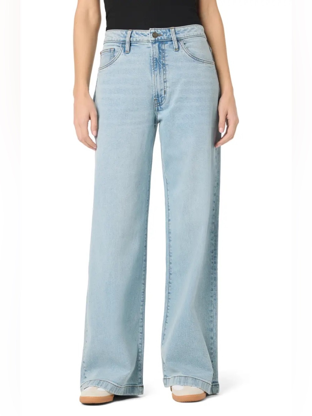 Hudson Jolene Wide Leg High Rise Jeans Size 33 Light Wash